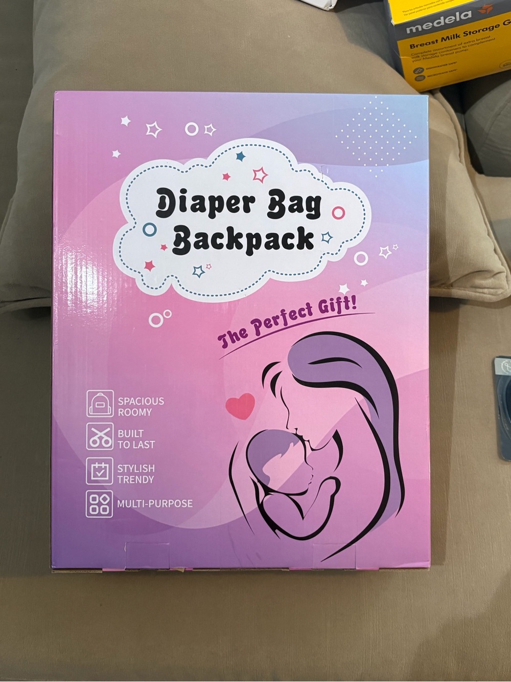 Baby Diaper Backpack - Pink Purple Gradient - Picture 2 of 2